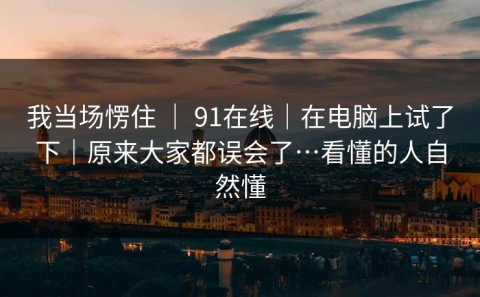 我当场愣住 ｜ 91在线｜在电脑上试了下｜原来大家都误会了…看懂的人自然懂