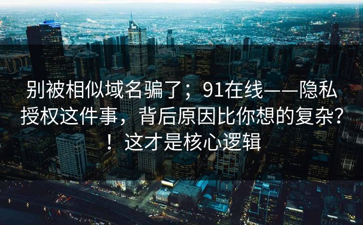 别被相似域名骗了;91在线——隐私授权这件事,背后原因比你想的复杂?!这才是核心逻辑 别被相似域名骗了;91在线——隐私授权这件事,背后原因比你想的复杂?!这才是核心逻辑